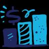 bar chart with cash symbol