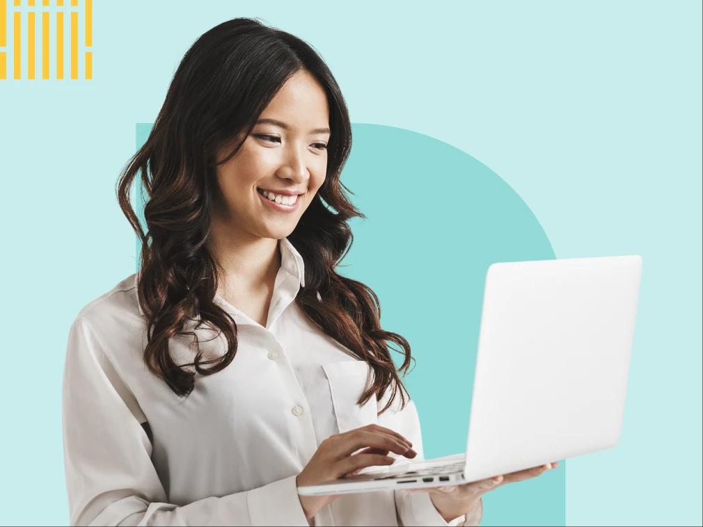 woman working on a laptop