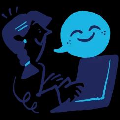 woman chatting through her laptop computer