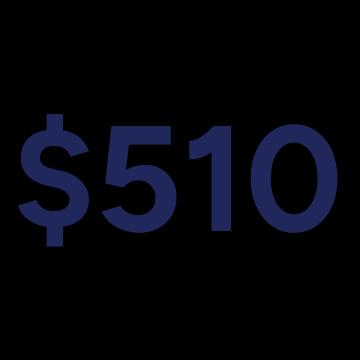 $510 - Regional distribution starting price