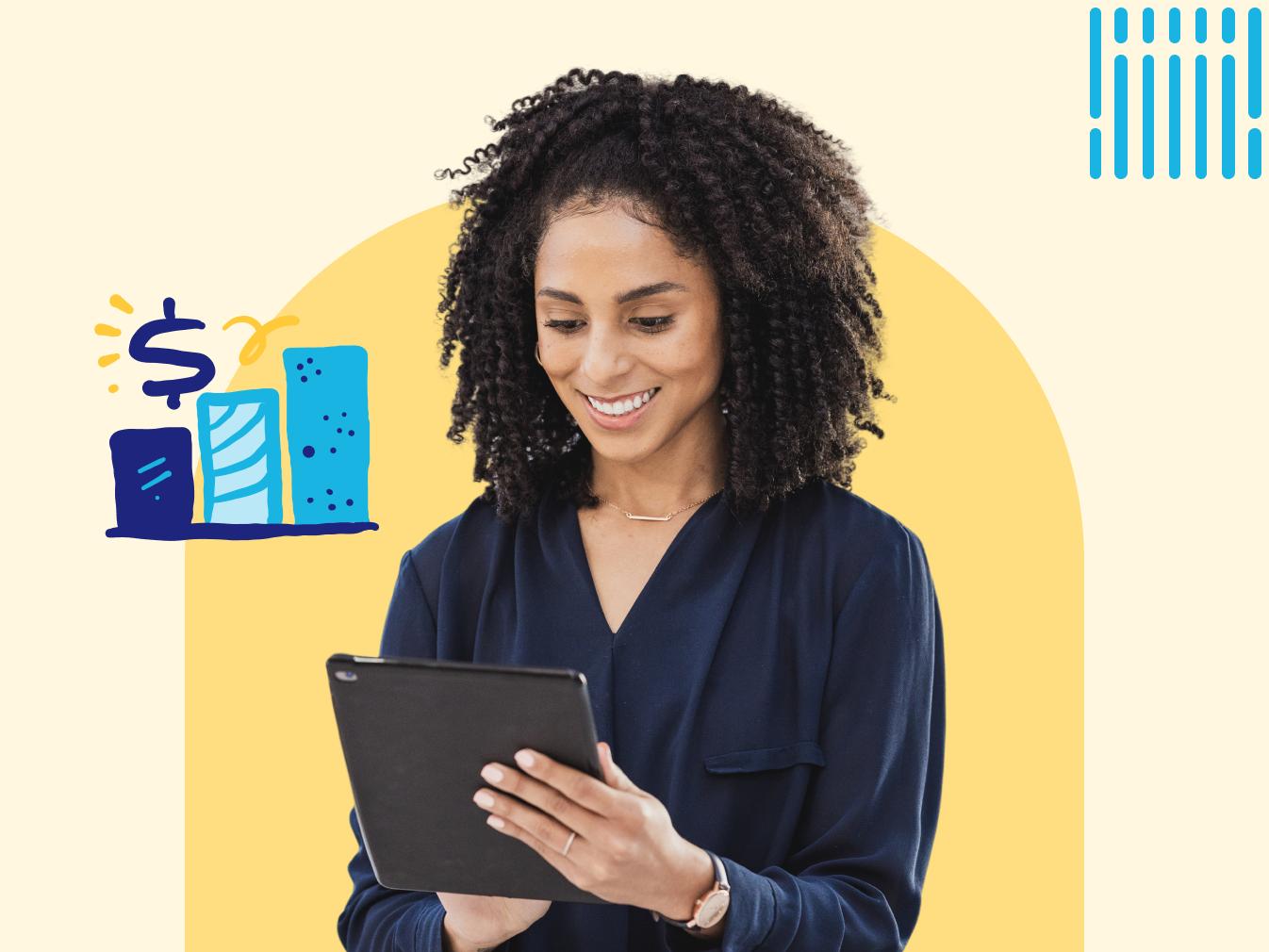 woman working on a tablet